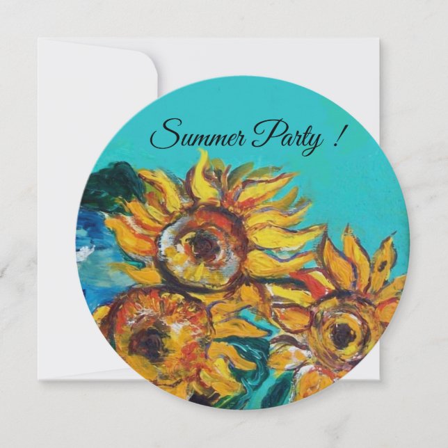 INVITACIÓN DEL FIESTA AZUL TURQUESA DE VERANO (Anverso)