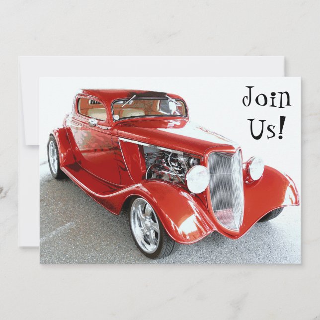 Invitación del Fiesta clásico de retiro de coche r (Anverso)