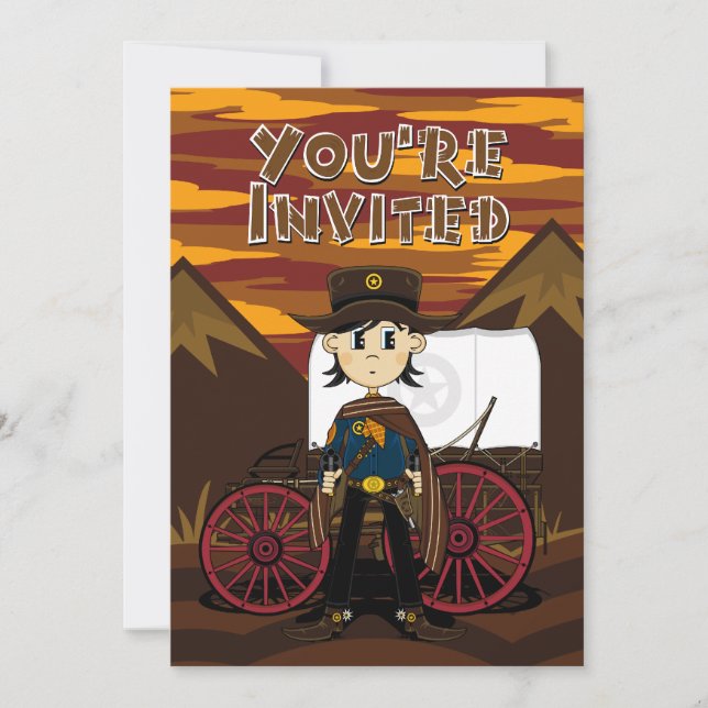 Invitación del Fiesta Cowboy y Chuck Wagon (Anverso)