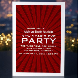 Invitación del Fiesta de Año Nuevo de Red Starburs