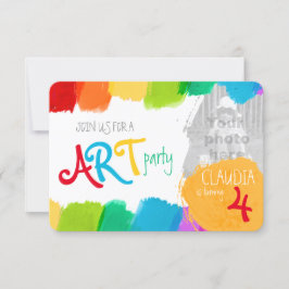 Invitación del fiesta de arte fiesta pintando el c