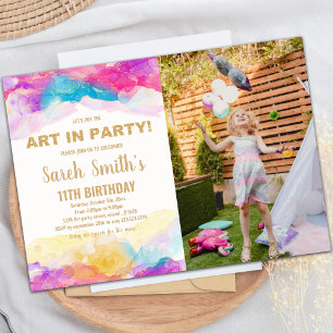 Invitación del Fiesta de arte infantil personaliza