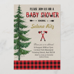 Invitación del fiesta de Baby Shower del leñador