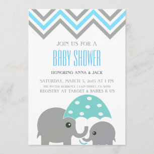 Invitación del fiesta de Baby Shower del paraguas