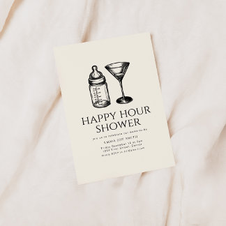 Invitación del Fiesta de Baby Shower Happy Hour Sh