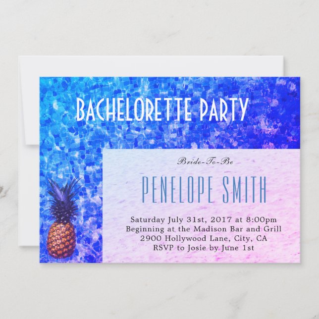Invitación del fiesta de Bachelorette - (Anverso)