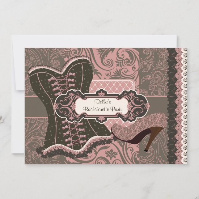 Invitación del fiesta de Bachelorette (Anverso)