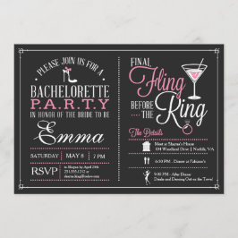 Invitación del fiesta de Bachelorette con
