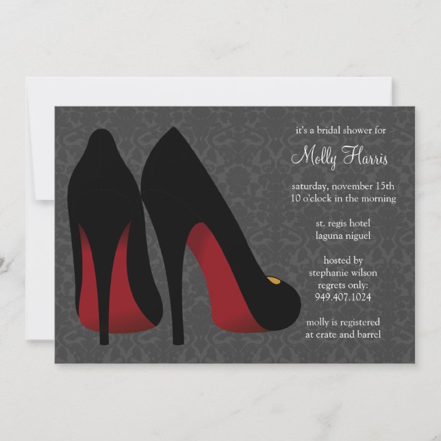 Invitación del fiesta de Bachelorette del damasco (Anverso)