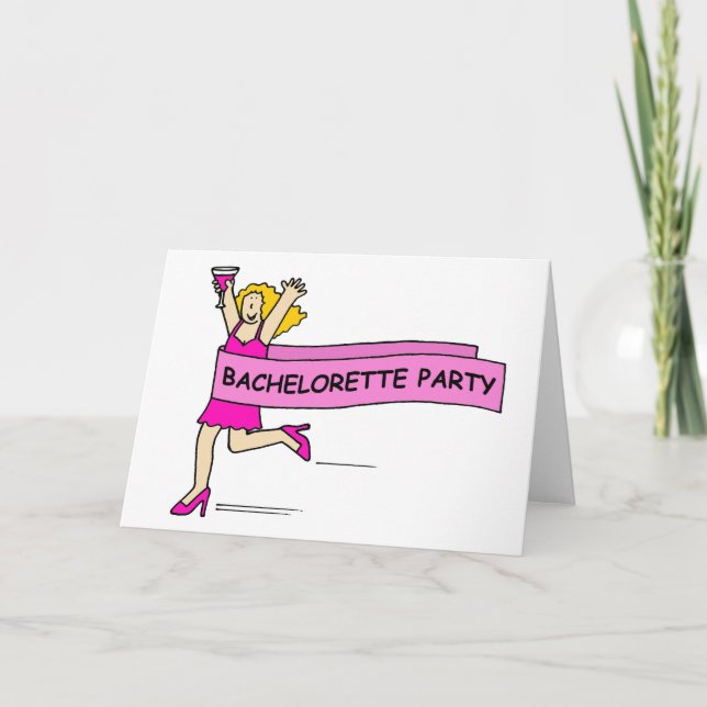 Invitación del fiesta de Bachelorette, señora en (Anverso)