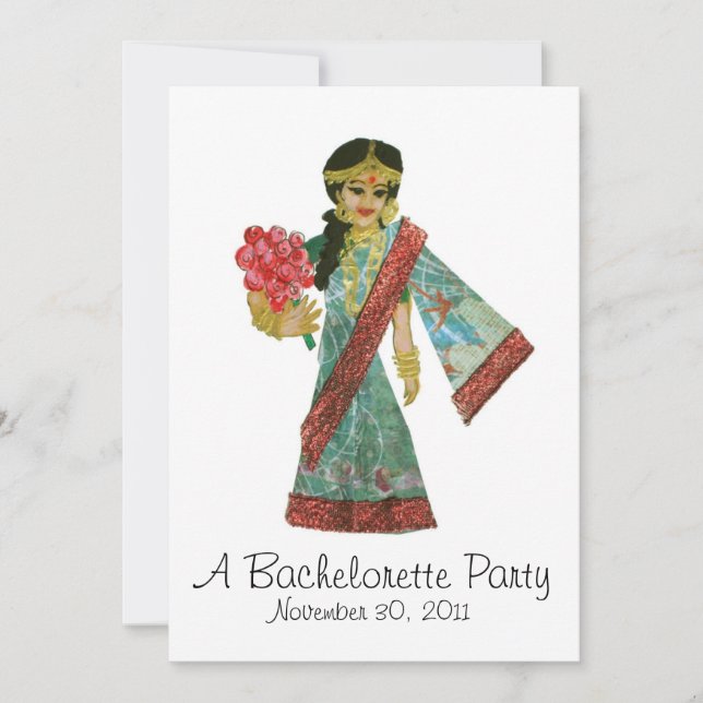 Invitación del fiesta de Bollywood Bachelorette (Anverso)