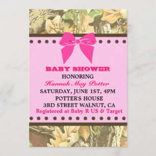 Invitación del fiesta de Camo Baby Shower