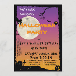Invitación del fiesta de casa de Halloween