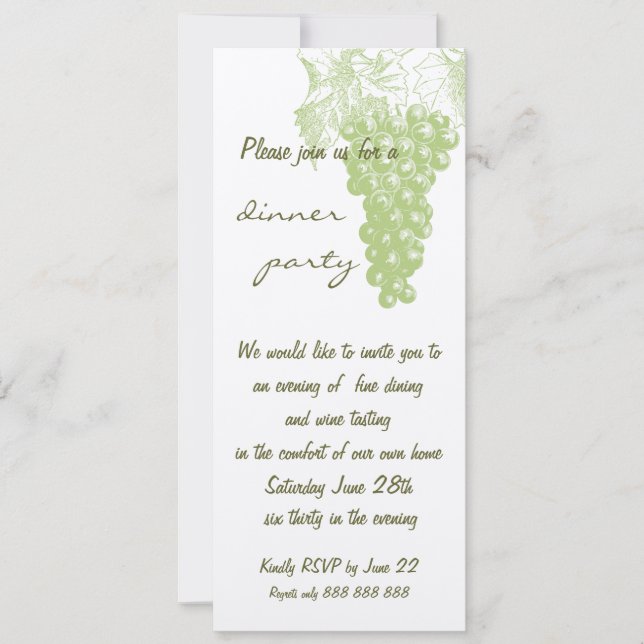 Invitación del fiesta de cena (Anverso)