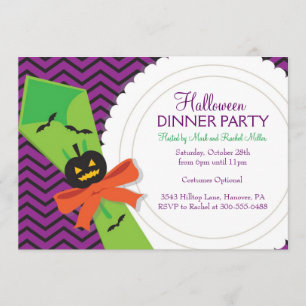 Invitación del fiesta de cena de Halloween