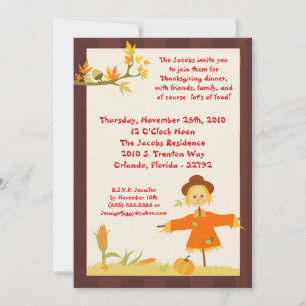 invitación del fiesta de cena de la acción de