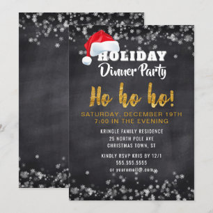 Invitación del fiesta de cena del día de fiesta de