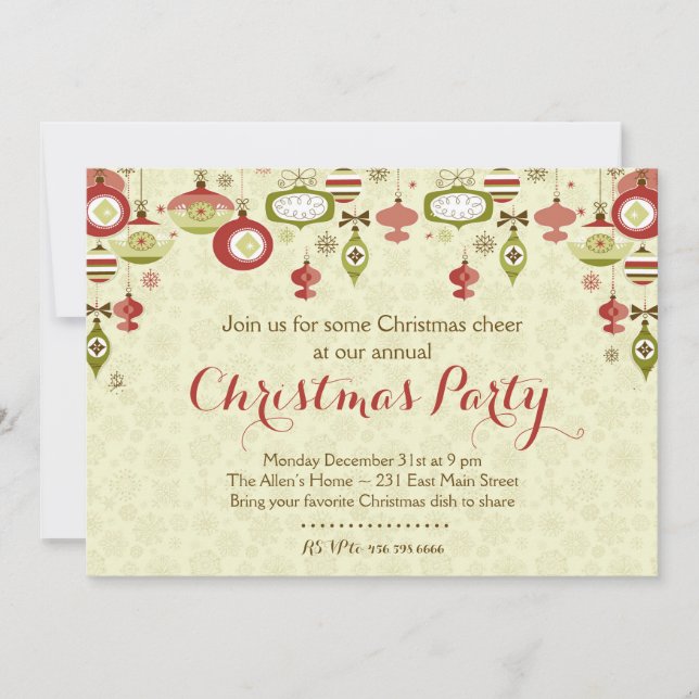 Invitación del fiesta de Chrismas del intercambio (Anverso)