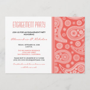 Invitación del fiesta de compromiso de Paisley de