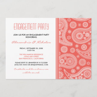 Invitación del fiesta de compromiso de Paisley de