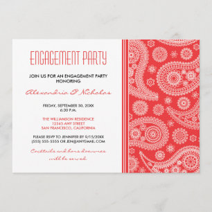 Invitación del fiesta de compromiso de Paisley de