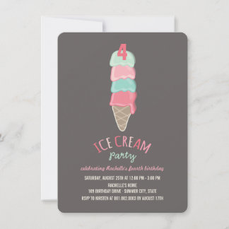 Invitación del Fiesta de cumpleaños 4 Chica de hel