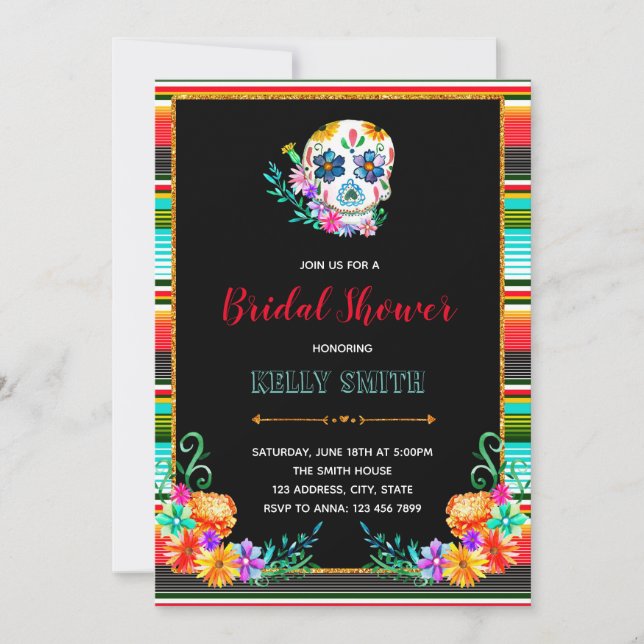 Invitación del fiesta de Dia de los Muertos (Anverso)