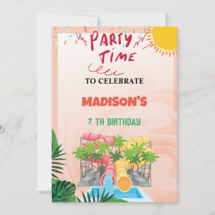 Invitación del Fiesta de diapositivas de agua