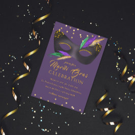 Invitación del Fiesta de disfraces Mardi Gras