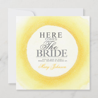 Invitación del Fiesta de ducha de novia color amar