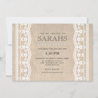 Invitación del Fiesta de ducha de novia Lace blanc