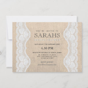 Invitación del Fiesta de ducha de novia Lace blanc