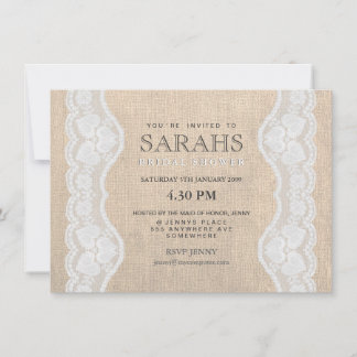 Invitación del Fiesta de ducha de novia Lace blanc