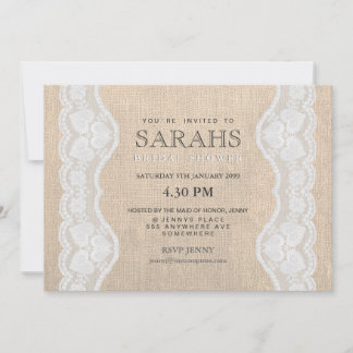 Invitación del Fiesta de ducha de novia Lace blanc