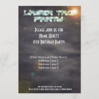 Invitación del Fiesta de etiquetas láser negro