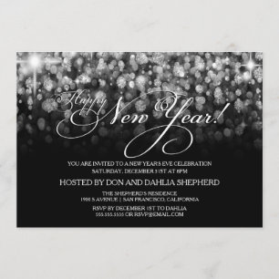 Invitación del fiesta de Eve de la Feliz Año Nuevo