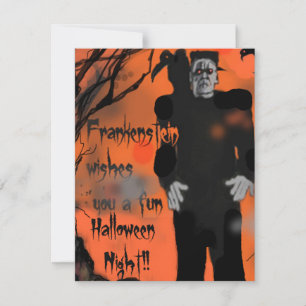 Invitación del fiesta de Frankenstein Halloween