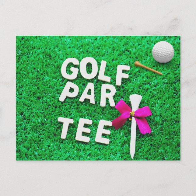 Invitación del Fiesta de golf Par Tee sobre hierba (Anverso)