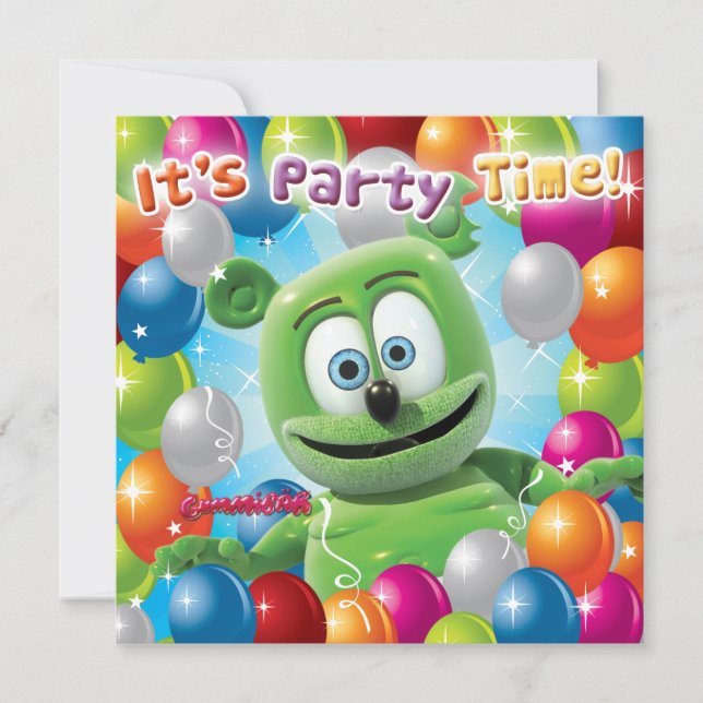 Invitación del fiesta de Gummibär (el oso gomoso) (Anverso)
