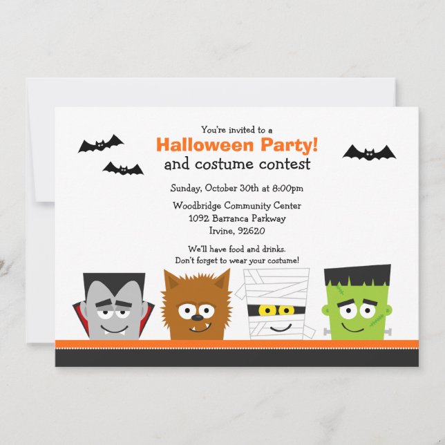 Invitación del fiesta de Halloween (Anverso)
