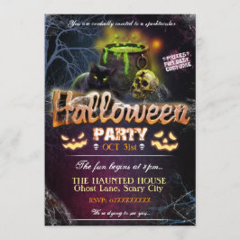 Invitación del fiesta de Halloween completamente