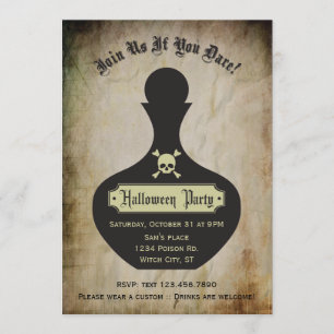 Invitación del fiesta de Halloween de la botella