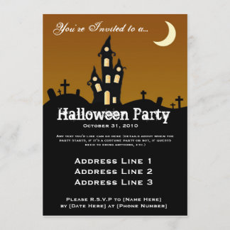 Invitación del fiesta de Halloween de la casa