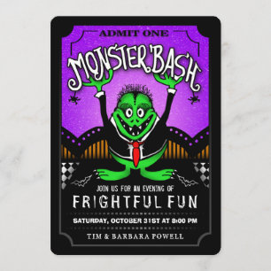 Invitación del fiesta de Halloween de la diversión