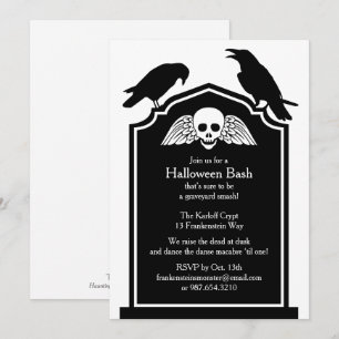 Invitación del fiesta de Halloween de la lápida