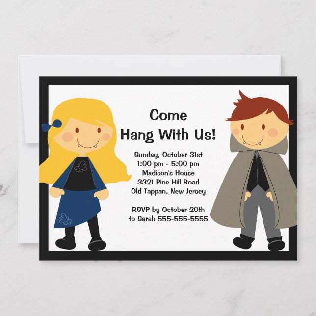 Invitación del fiesta de Halloween de la noche del (Anverso)