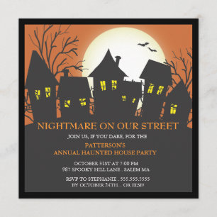 Invitación del fiesta de Halloween de la vecindad