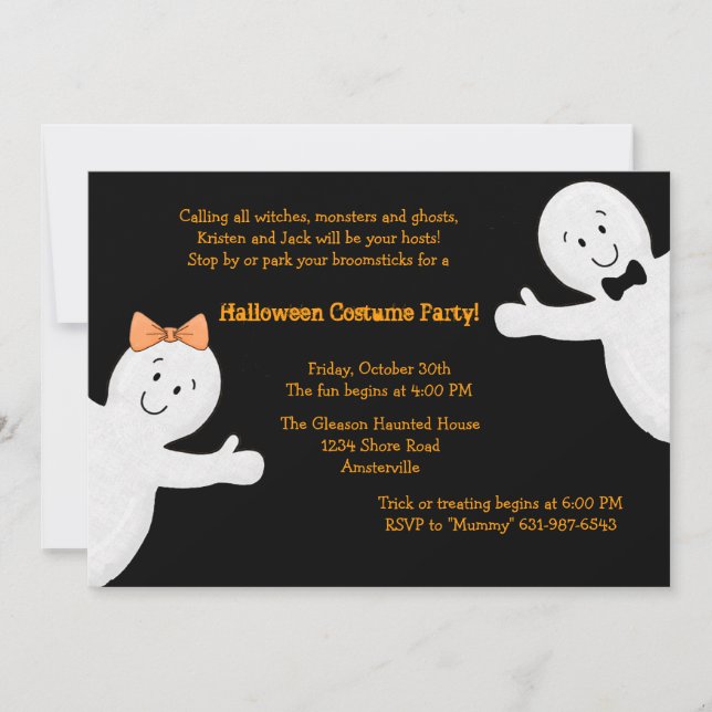 Invitación del fiesta de Halloween de los hermanos (Anverso)