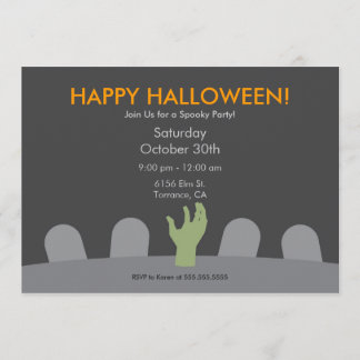 Invitación del fiesta de Halloween del cementerio