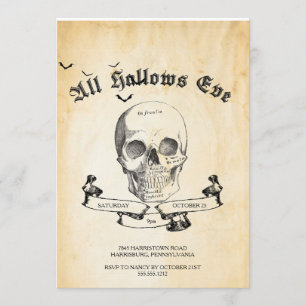 Invitación del fiesta de Halloween del gótico del